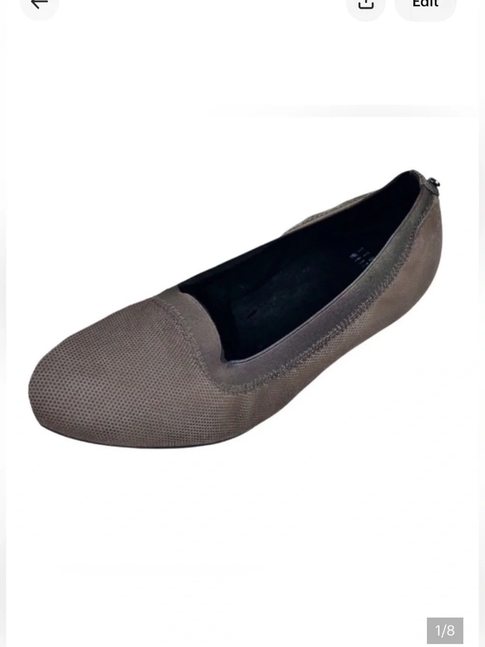 Stuart Weitzman Dark Taupe Textile Travel Ballet Flats Size 8.5 W